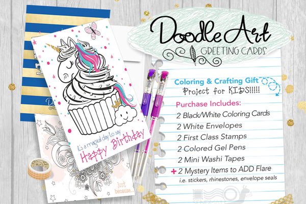 CraftyKizzy Kids Doodle Art Greeting Cards 